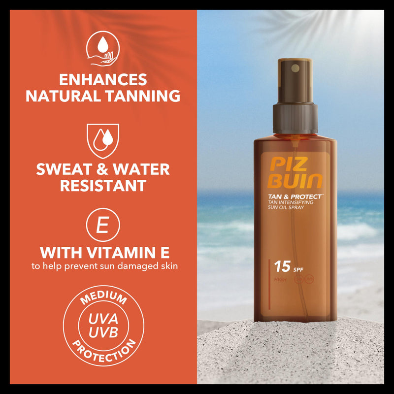 Piz Buin tan intensifying sun oil SPF 15 150ml, UK version