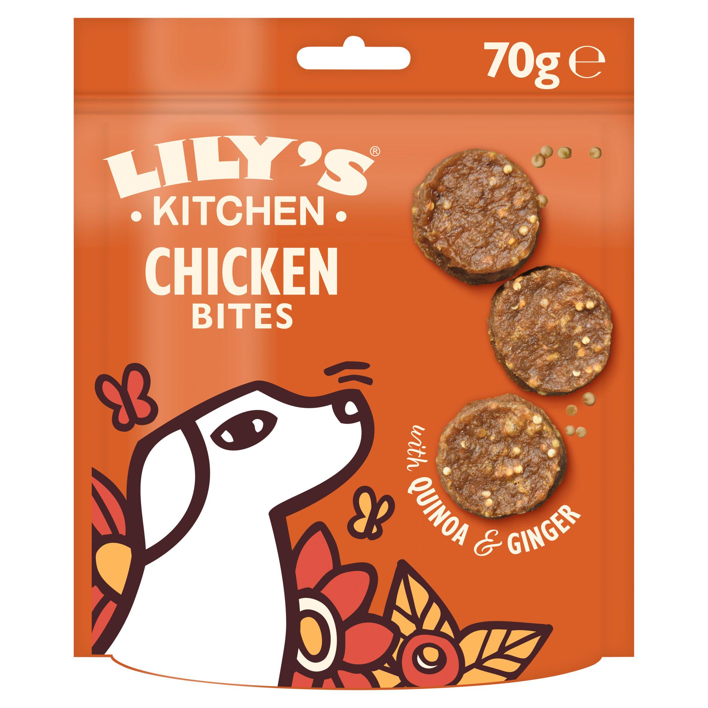 Lily's Kitchen dog treats Chomp-Away Chicken Bites 70g (British brand)