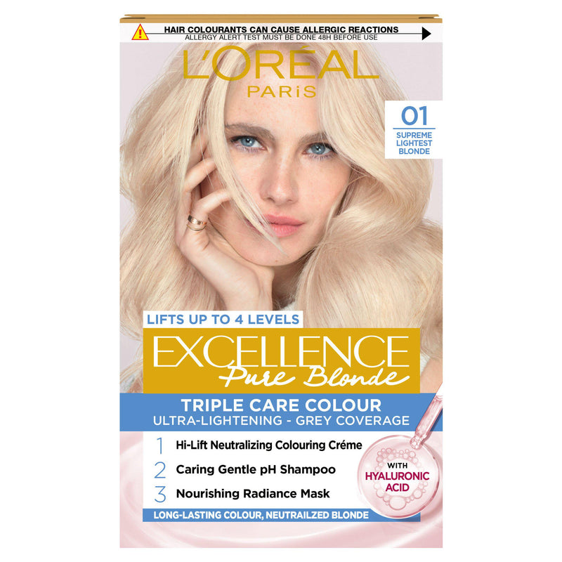 L'Oréal Paris Excellence Blonde hair dye lightest blonde kit (British brand)