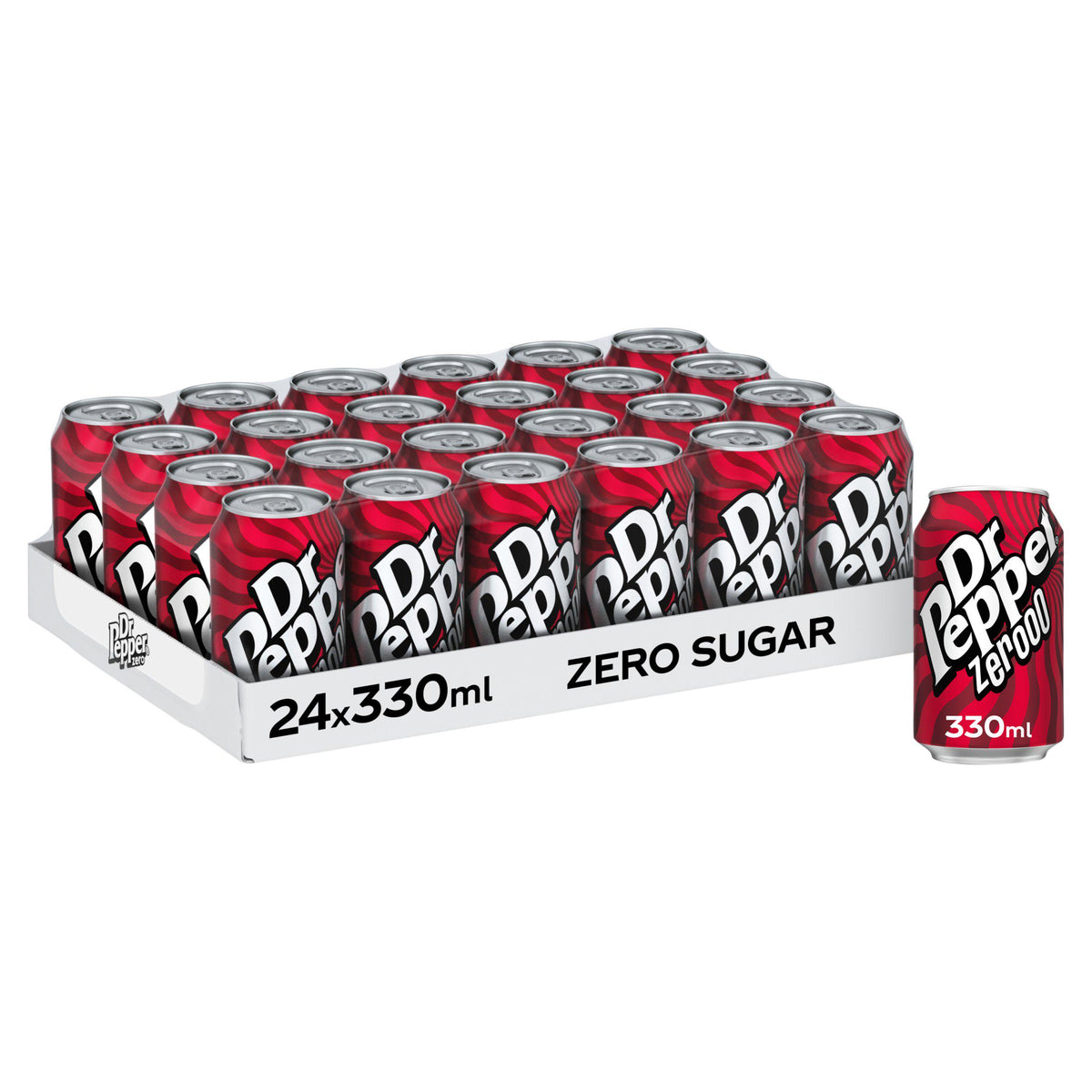 Dr Pepper Zero Sugar Cola 24 x 330ml - British product