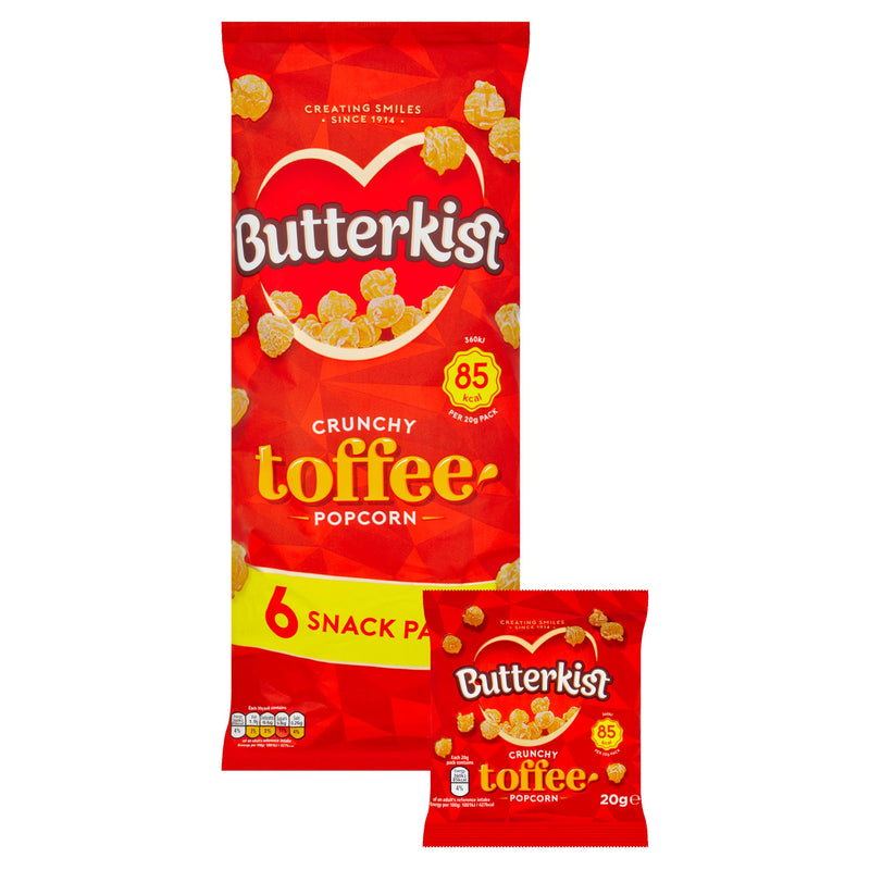 Butterkist toffee popcorn 6x20g, UK version