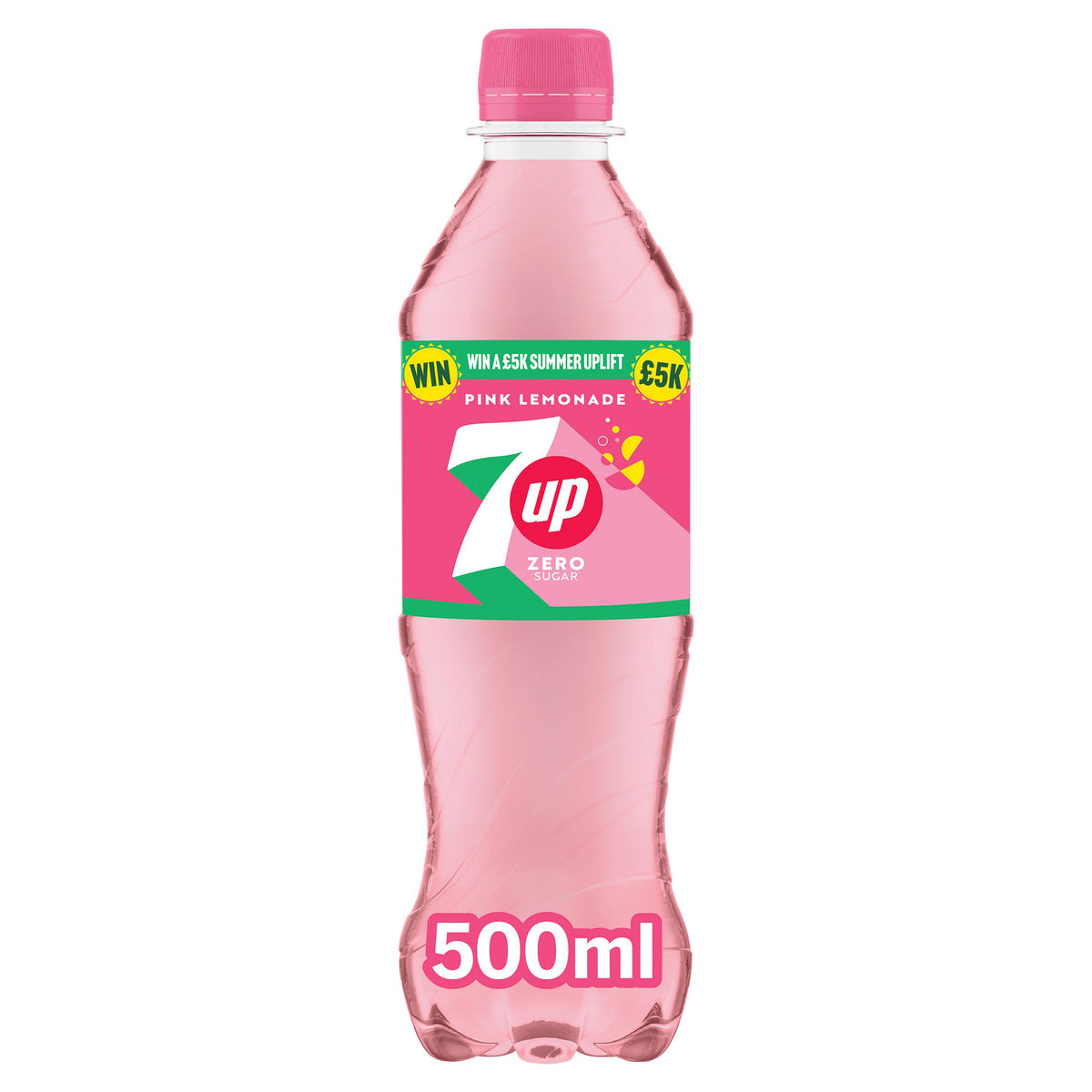 7UP Zero Sugar Pink Lemonade Bottle 500ml - British product