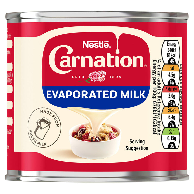 Carnation evaporated milk 170g, imported from the UK