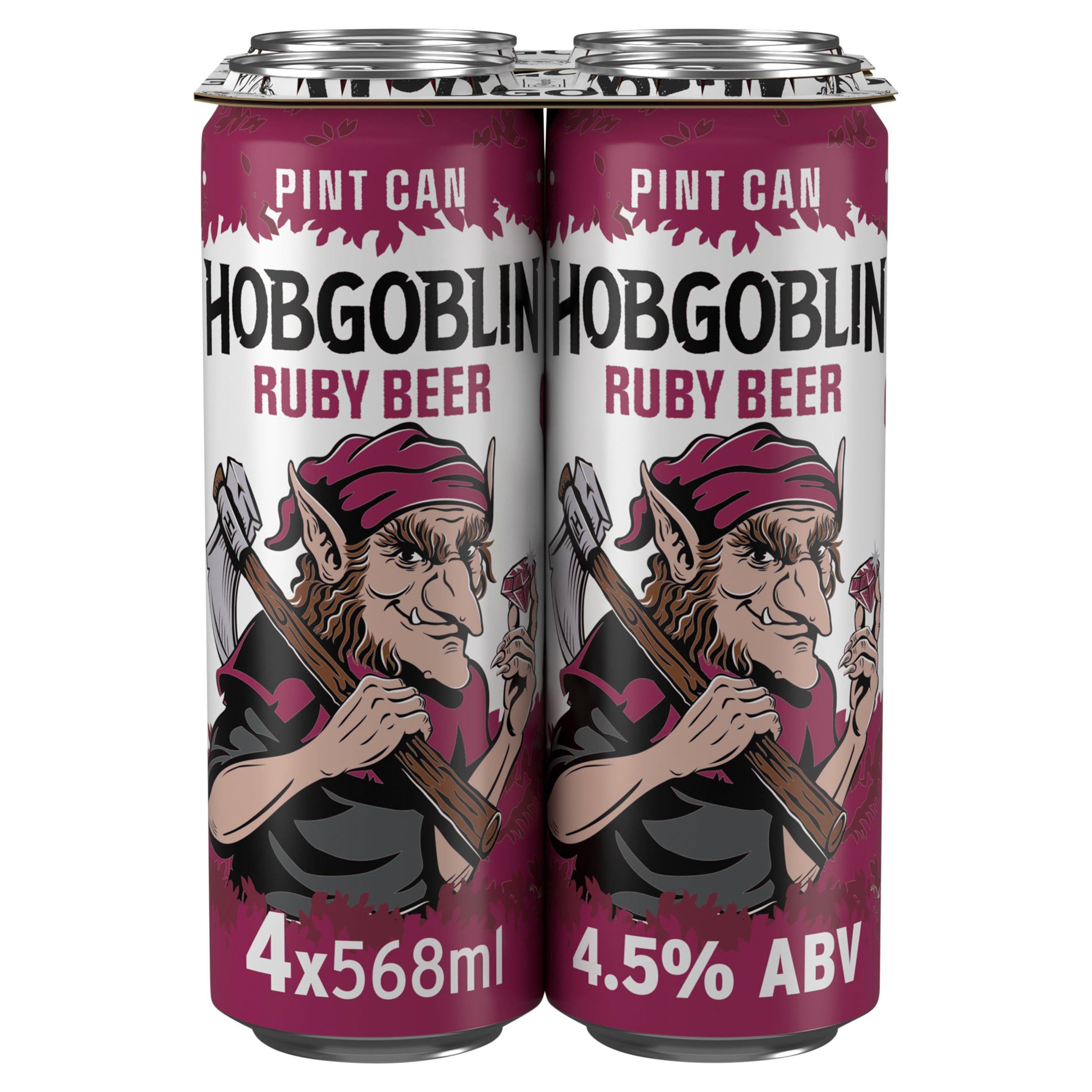 Hobgoblin Ruby ale 4-pack 568ml cans (British brand)