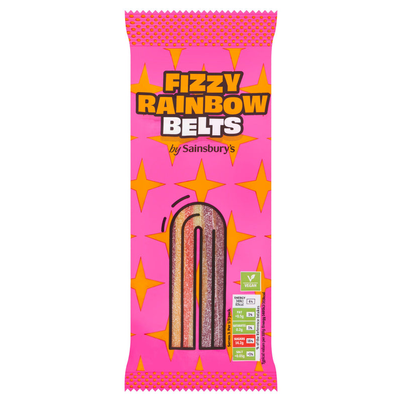Sainsbury's Rainbow Belts 70g fruit sweets (British brand)