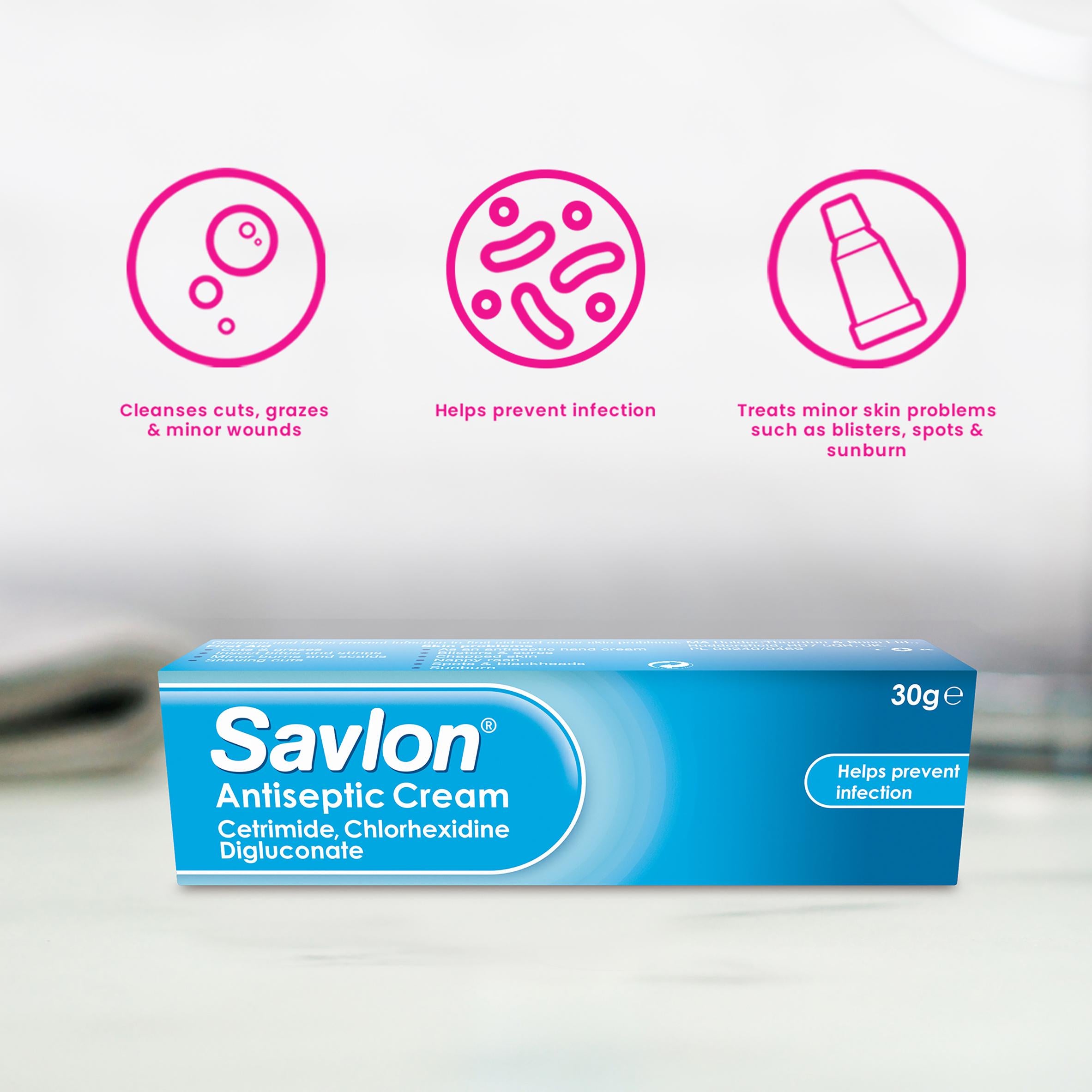Savlon Antiseptic Cream 30g tube first aid, UK version