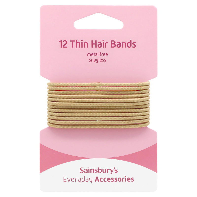 Sainsbury's thin blonde hair bands x12, imported from the UK
