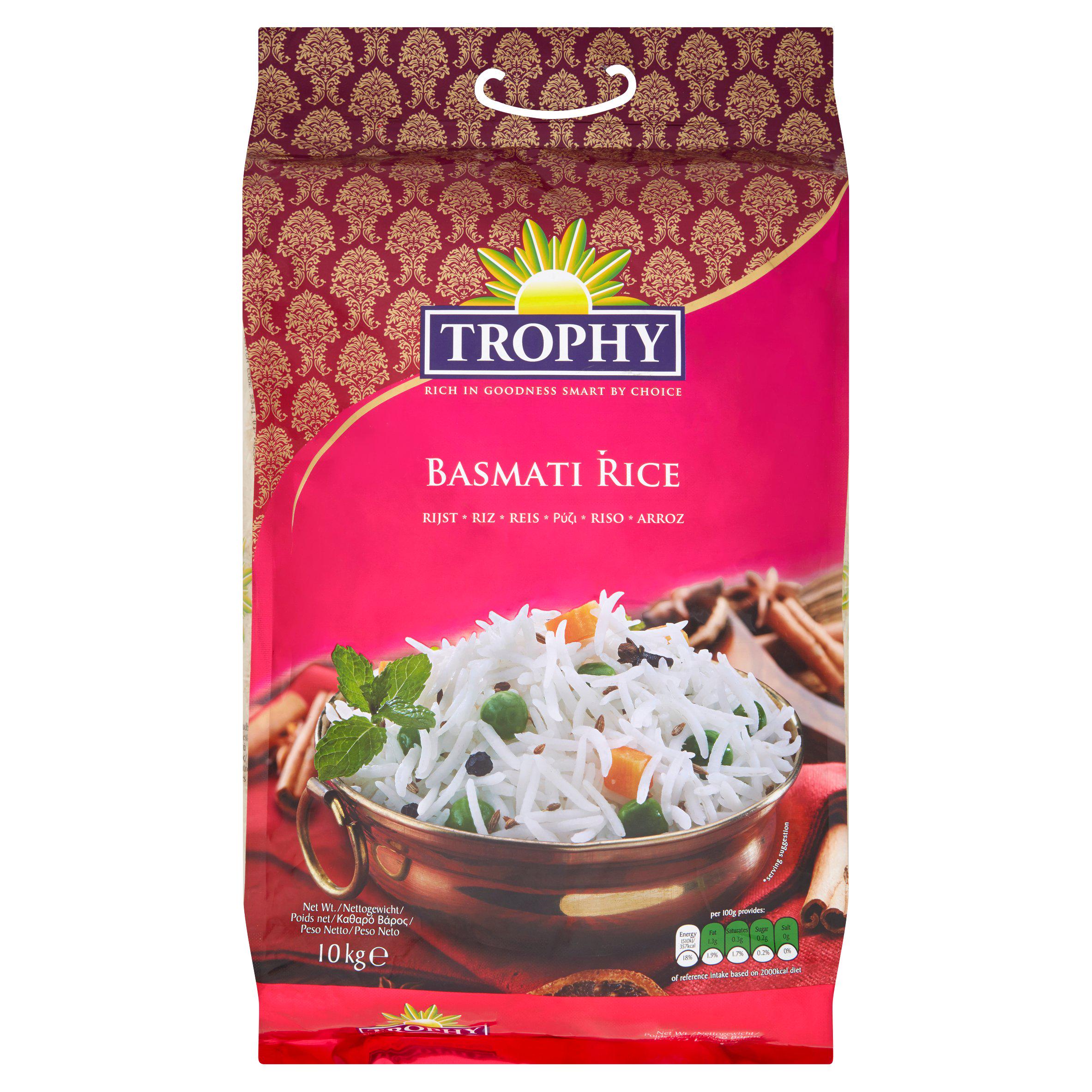 Trophy Indian Basmati Rice 10kg Pack (British brand)