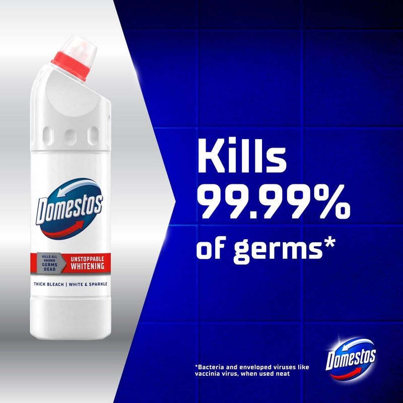 Domestos White & Sparkle thick bleach 750ml (British brand)