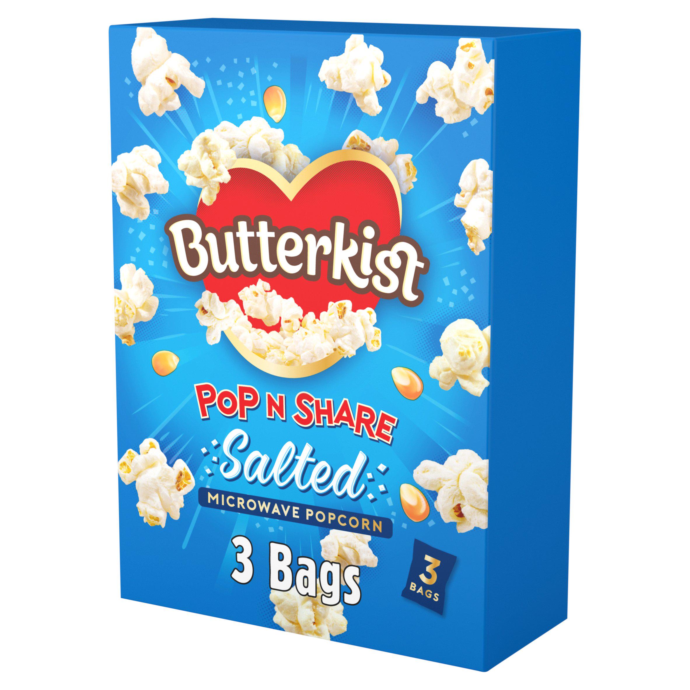 Butterkist salted microwave popcorn 3x60g, imported from the UK