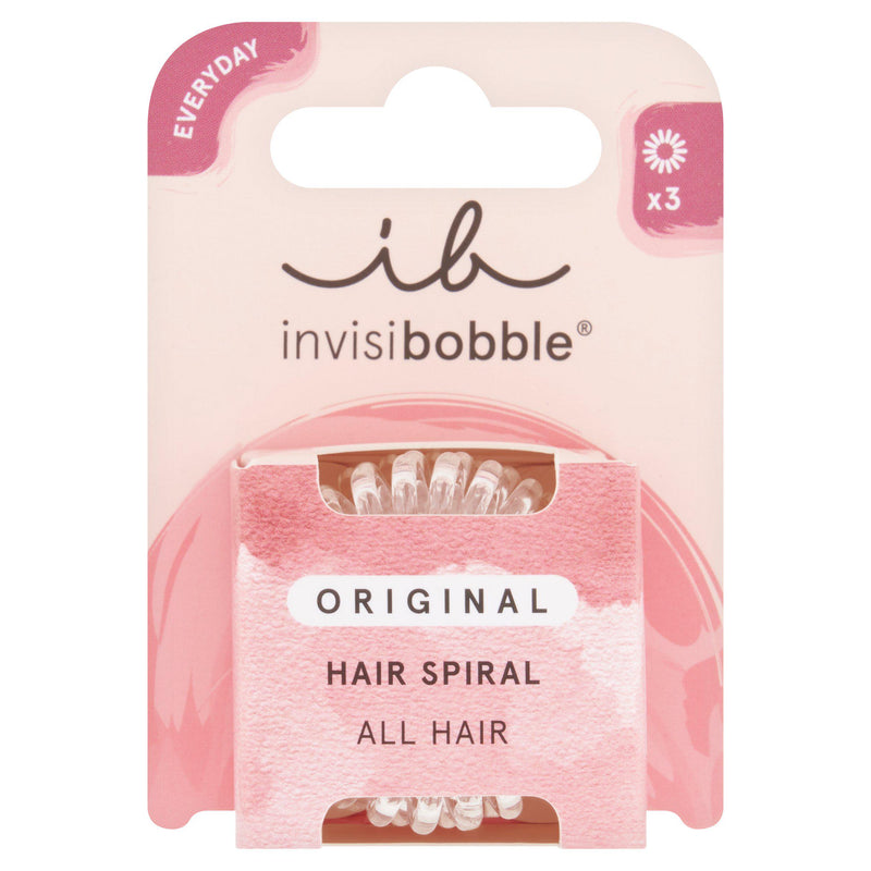 Invisibobble original crystal clear hair ties 3 pack - British product