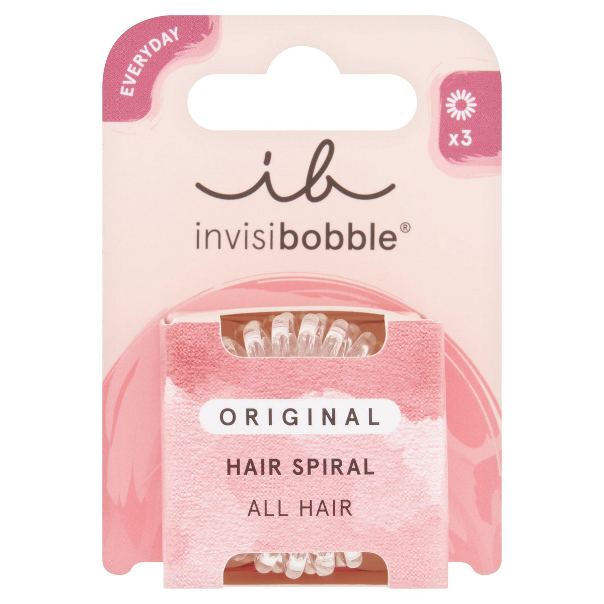 Invisibobble original crystal clear hair ties 3 pack - British product