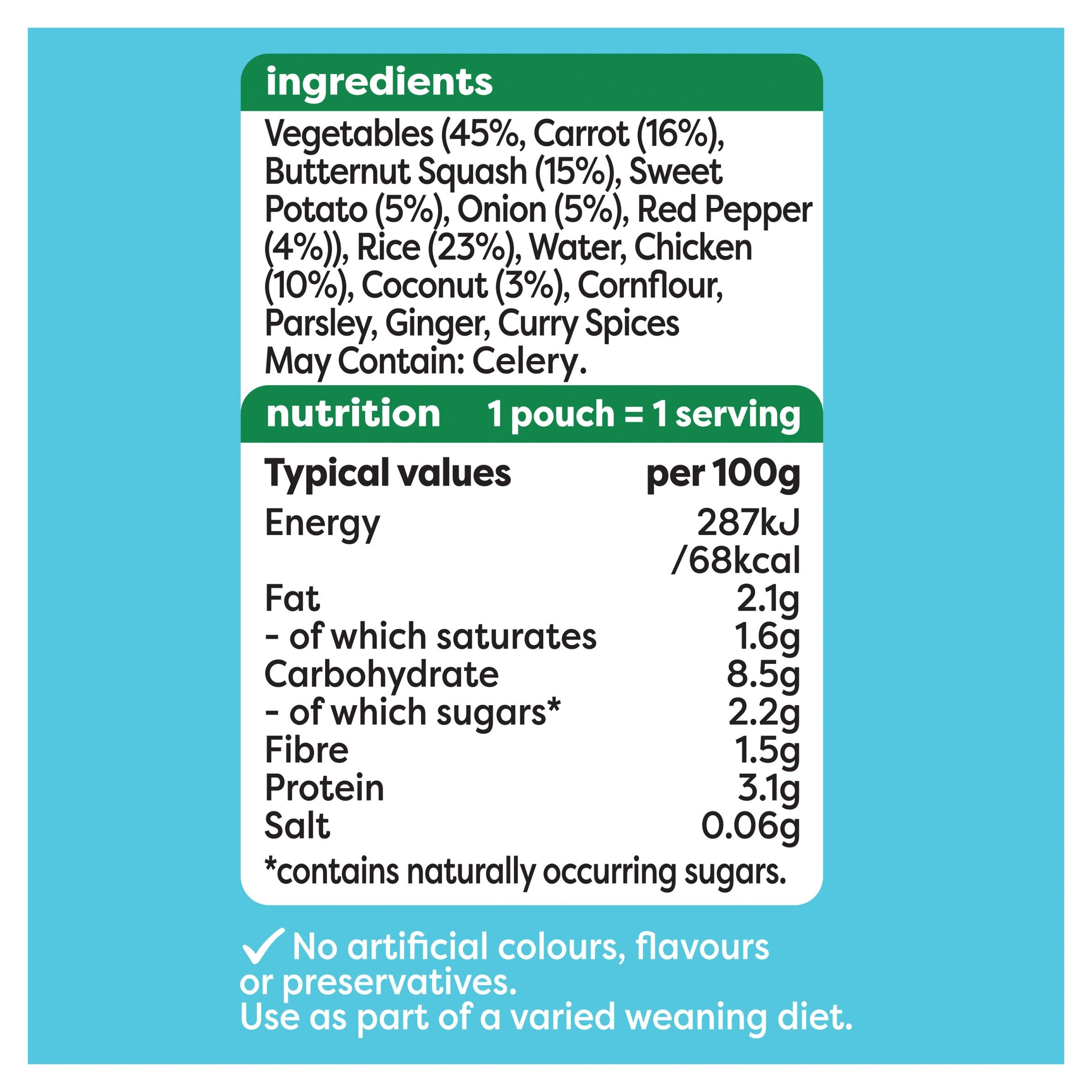 Heinz Thai Chicken Curry baby food pouch 180g, UK version