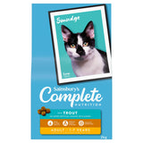 Sainsbury's adult complete nutrition trout cat food 2kg bag (British brand)