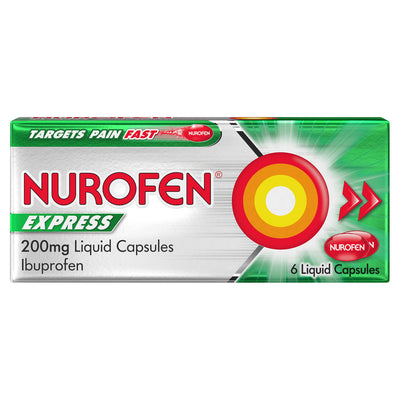 Sainsburys Nurofen Express Liquid Capsules 200mg 6 Pack- Buy online at McGrocer