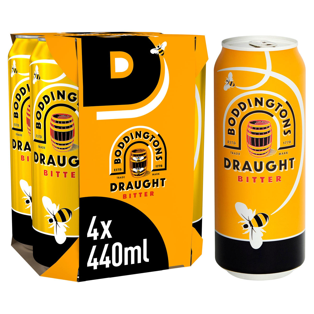 Boddingtons draught bitter 4x440ml cans - British product