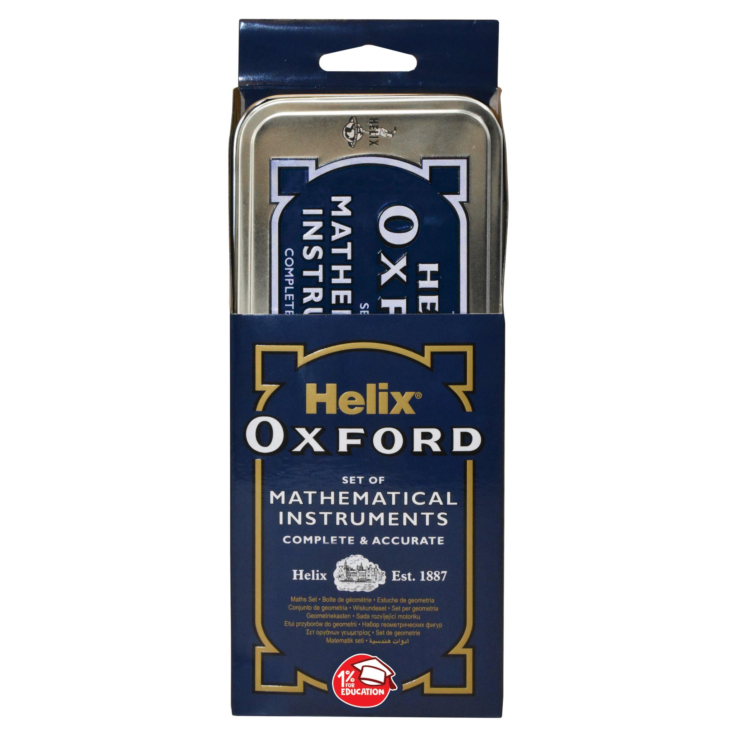 Helix Oxford Maths Set 10 Piece With Storage Tin, UK version