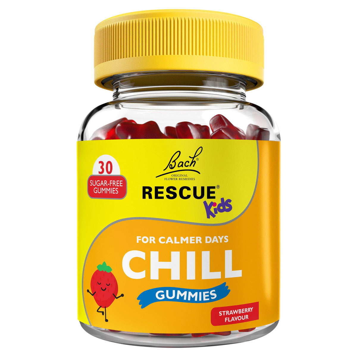 Bach Rescue strawberry kids gummies 30 count, imported from the UK