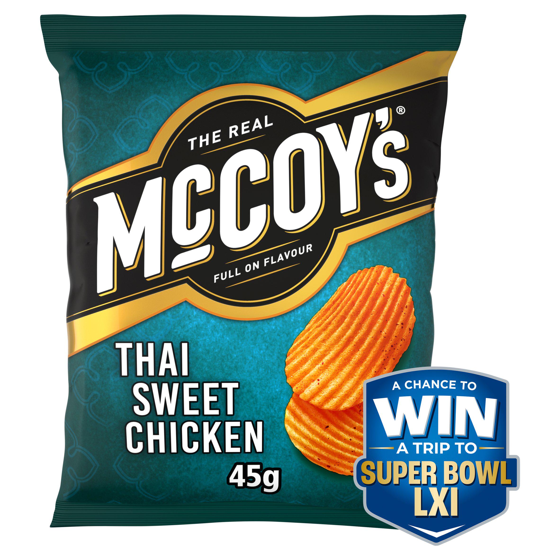 McCoy's crisps Thai Sweet Chicken 45g, imported from the UK