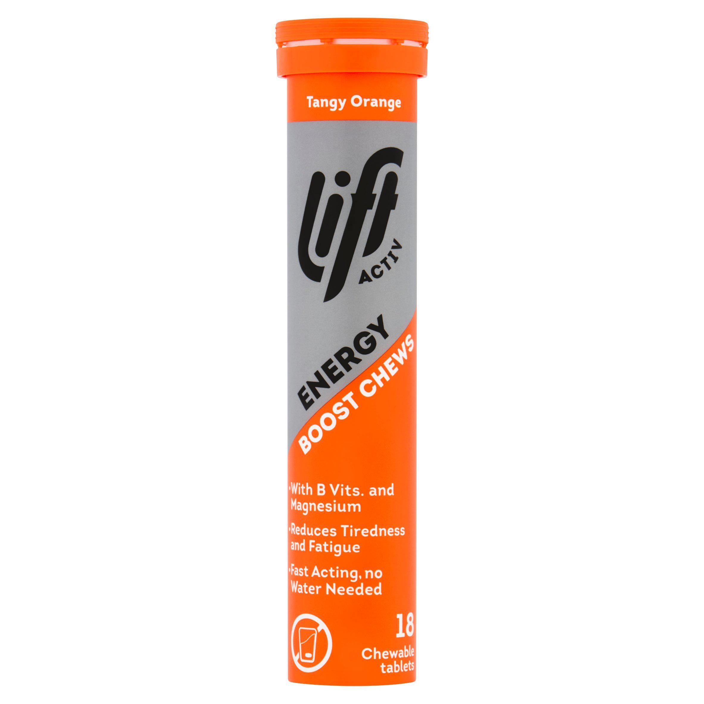 Lift Activ Tangy Orange Energy Chewables x18 72g, UK version