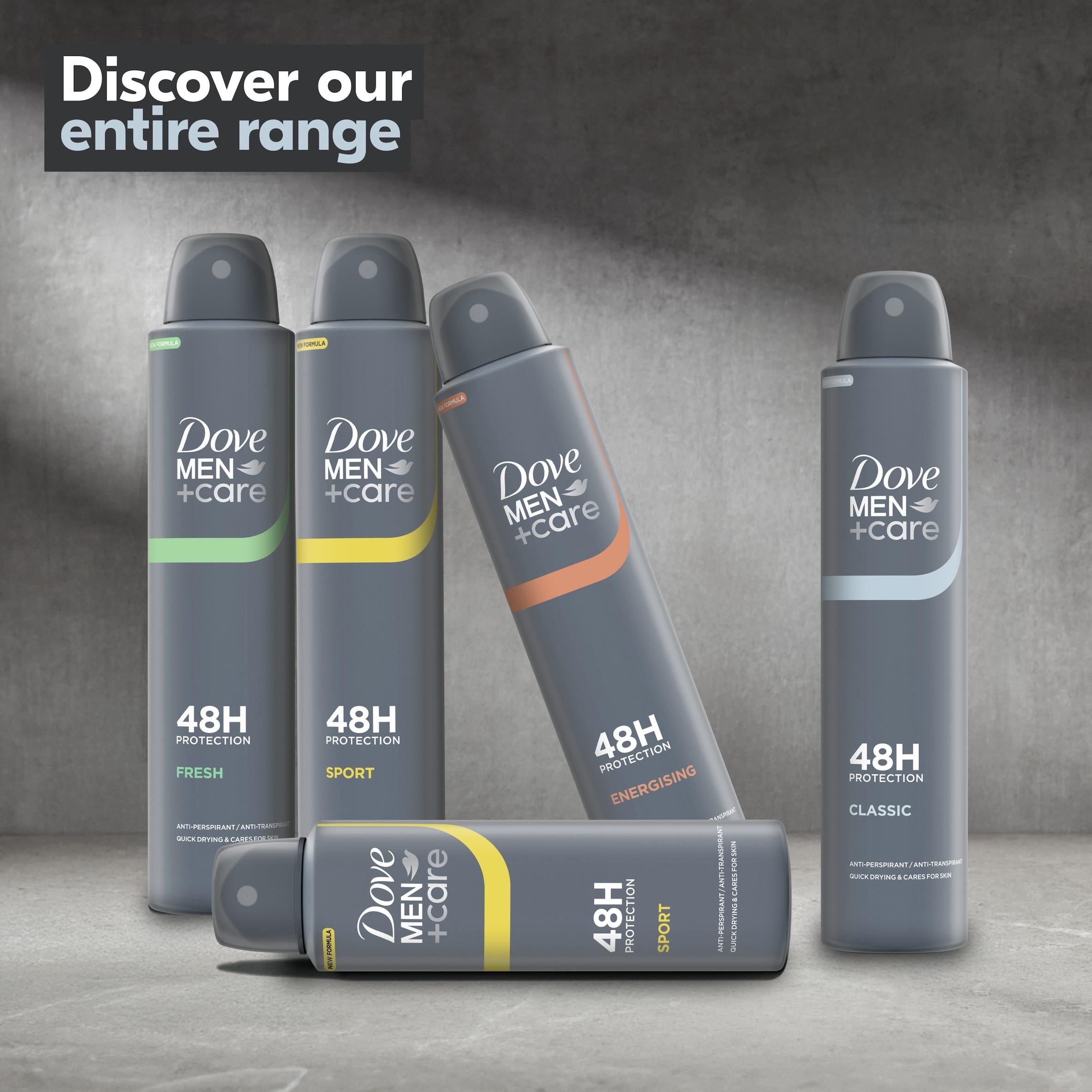 Dove Men+Care Classic aerosol deodorant 200ml, UK version