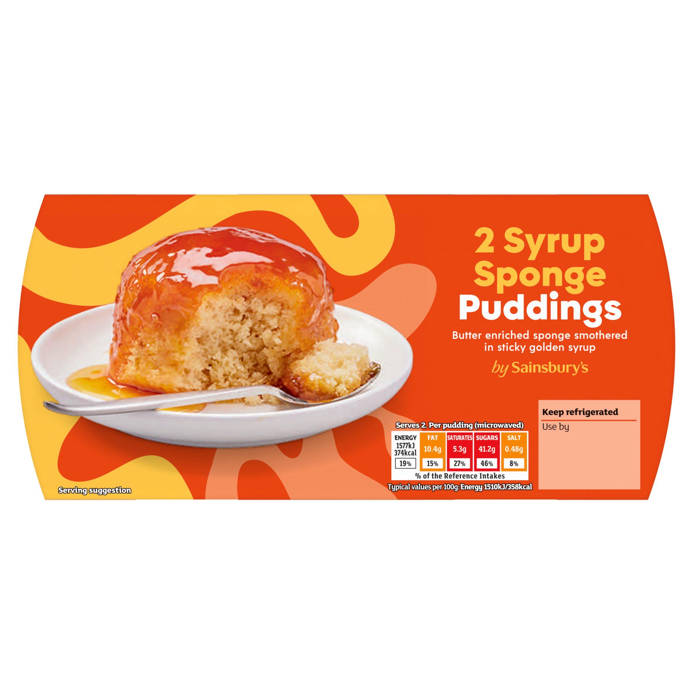 Sainsbury's syrup sponge puddings 2 x 105g (British brand)