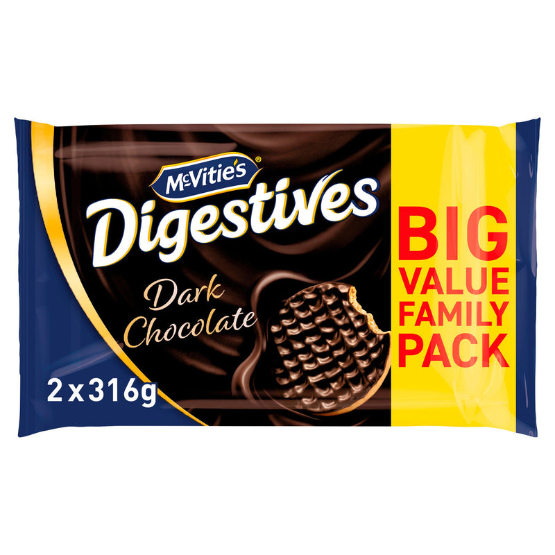 McVitie's dark chocolate digestives biscuits twin pack 2x316g, UK version