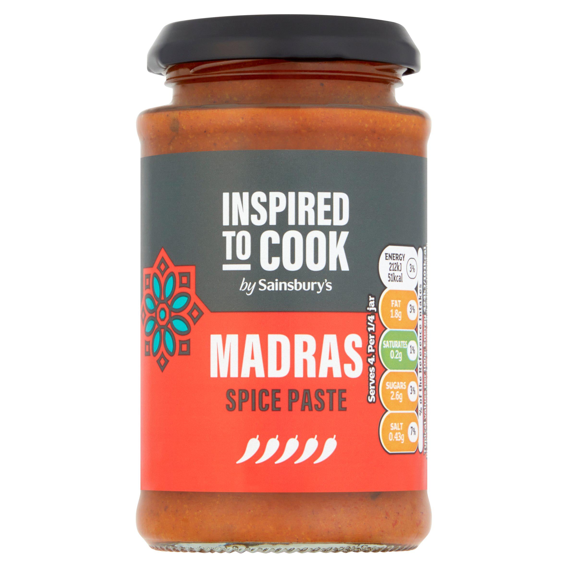 Sainsbury's Hot Madras Curry Paste 200g, imported from the UK