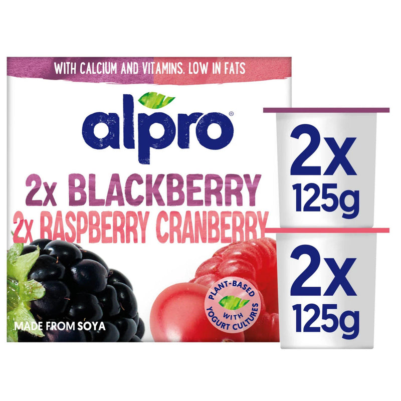 Alpro yogurt alternative berry 4x125g, imported from the UK