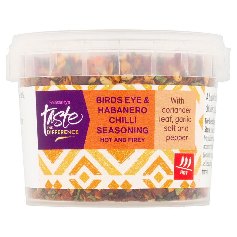 Sainsbury's chilli seasoning Fiery Birds Eye & Habanero 55g, UK version