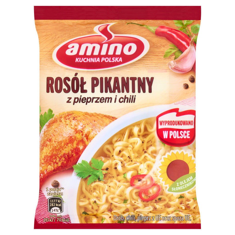 Amino spicy chicken noodle soup 58g - British product