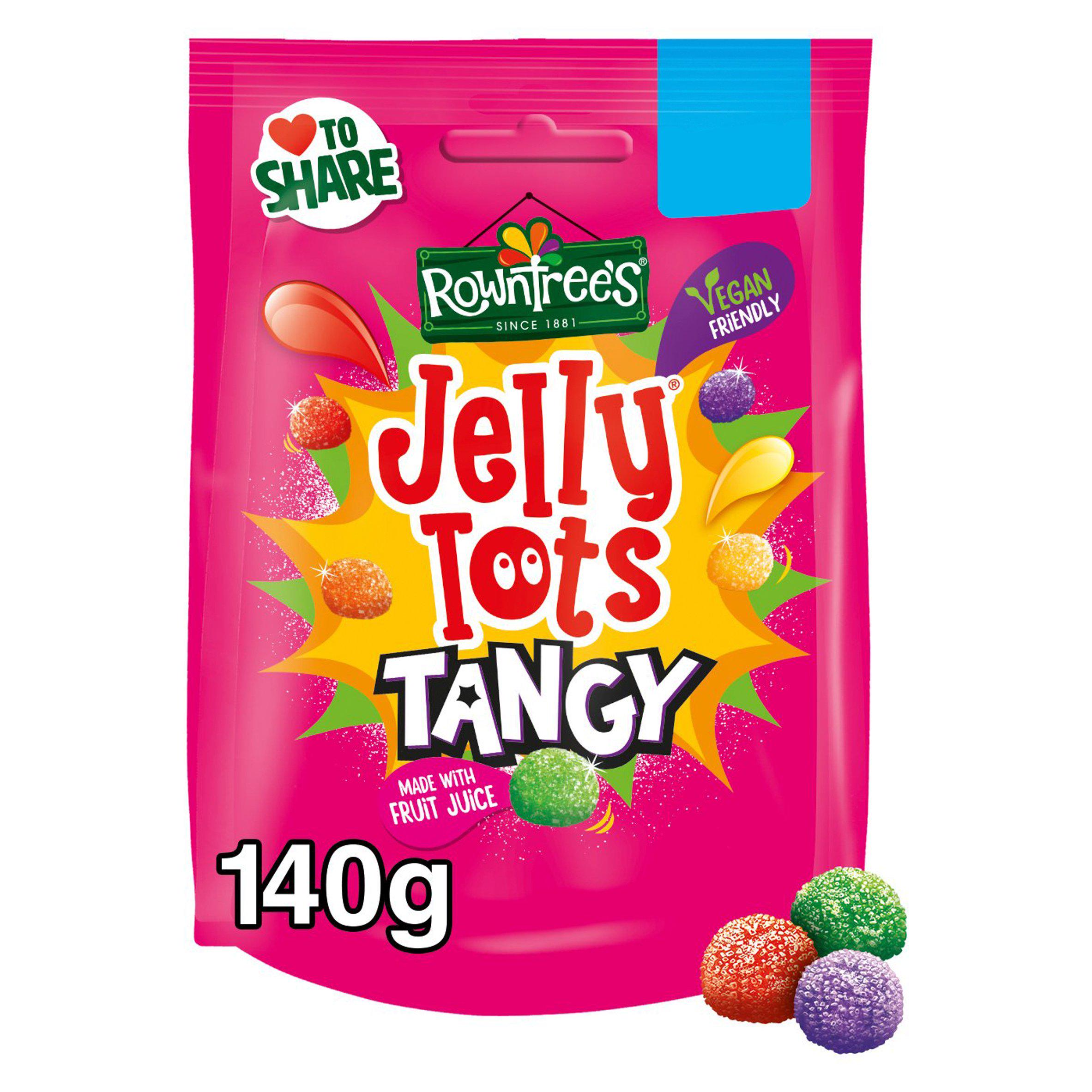 Rowntree's Jelly Tots tangy sweets sharing bag 140g (British brand)