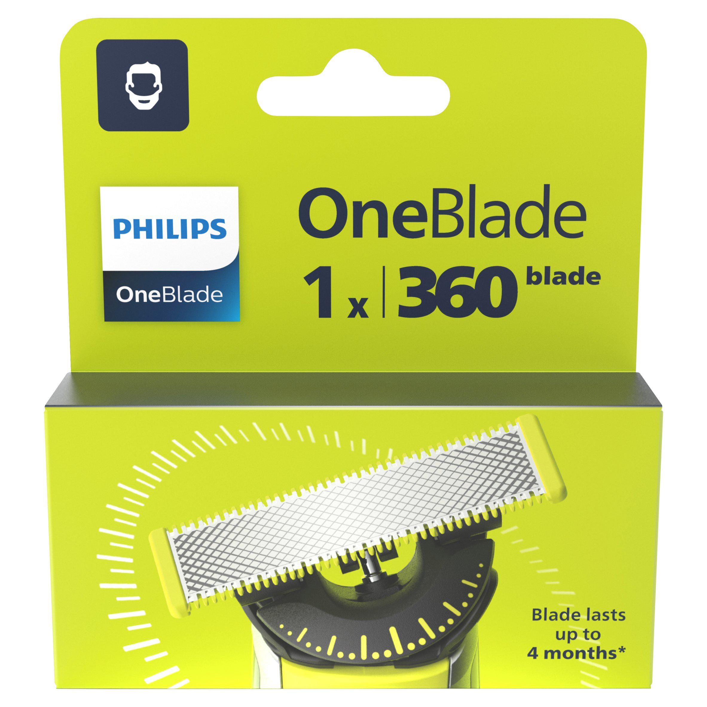 Philips OneBlade Replacement 360 Blade Pack x1, imported from the UK