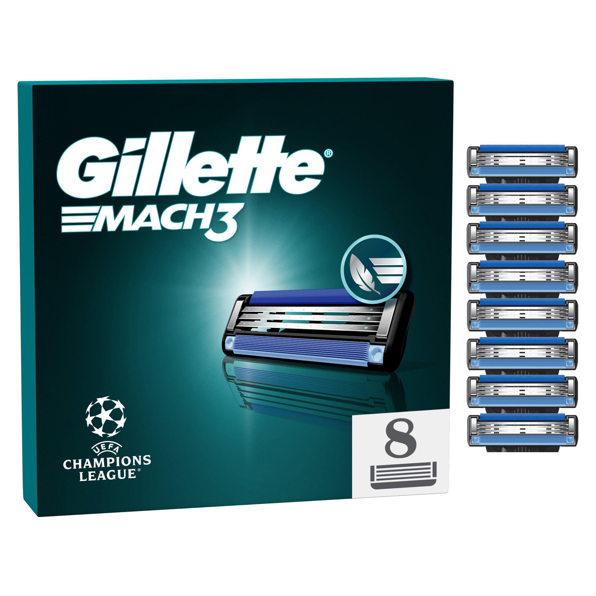 Gillette Mach3 men's razor blades x8 - British product