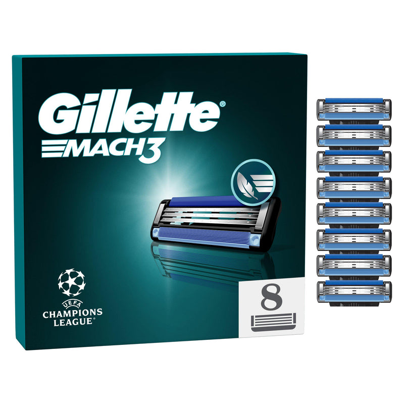 Gillette Mach3 men's razor blades x8 - British product