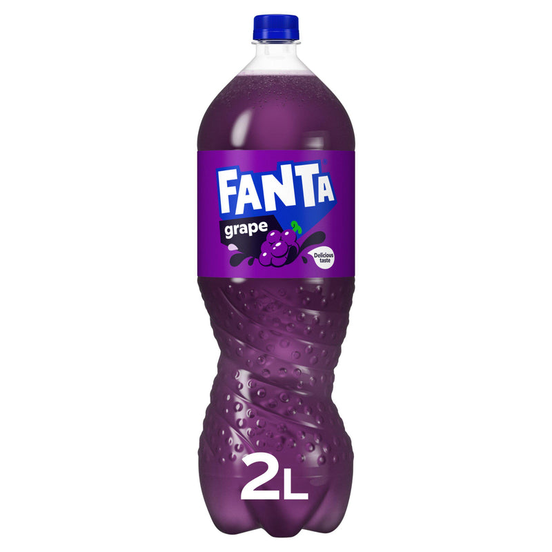 Fanta grape carbonated soft drink 2L bottle (British brand)