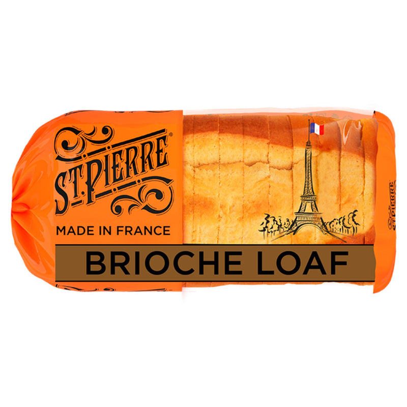 St Pierre sliced brioche loaf 500g packaged for freshness (British brand)