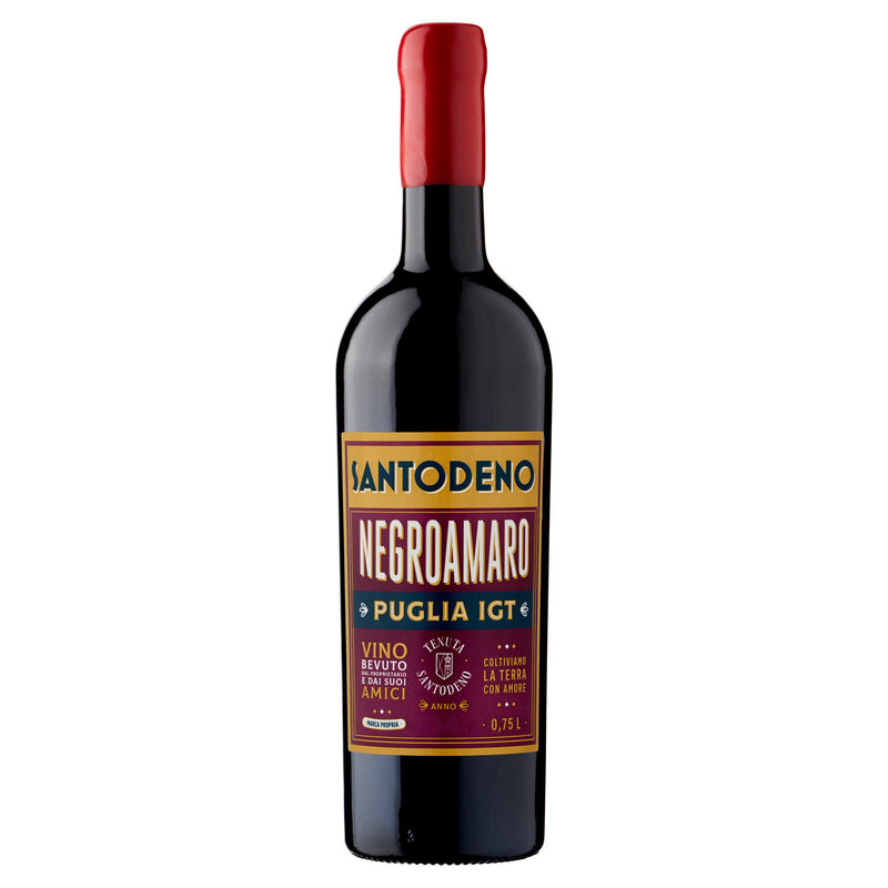 Santodeno Negroamaro red wine 75cl cork closure (British brand)