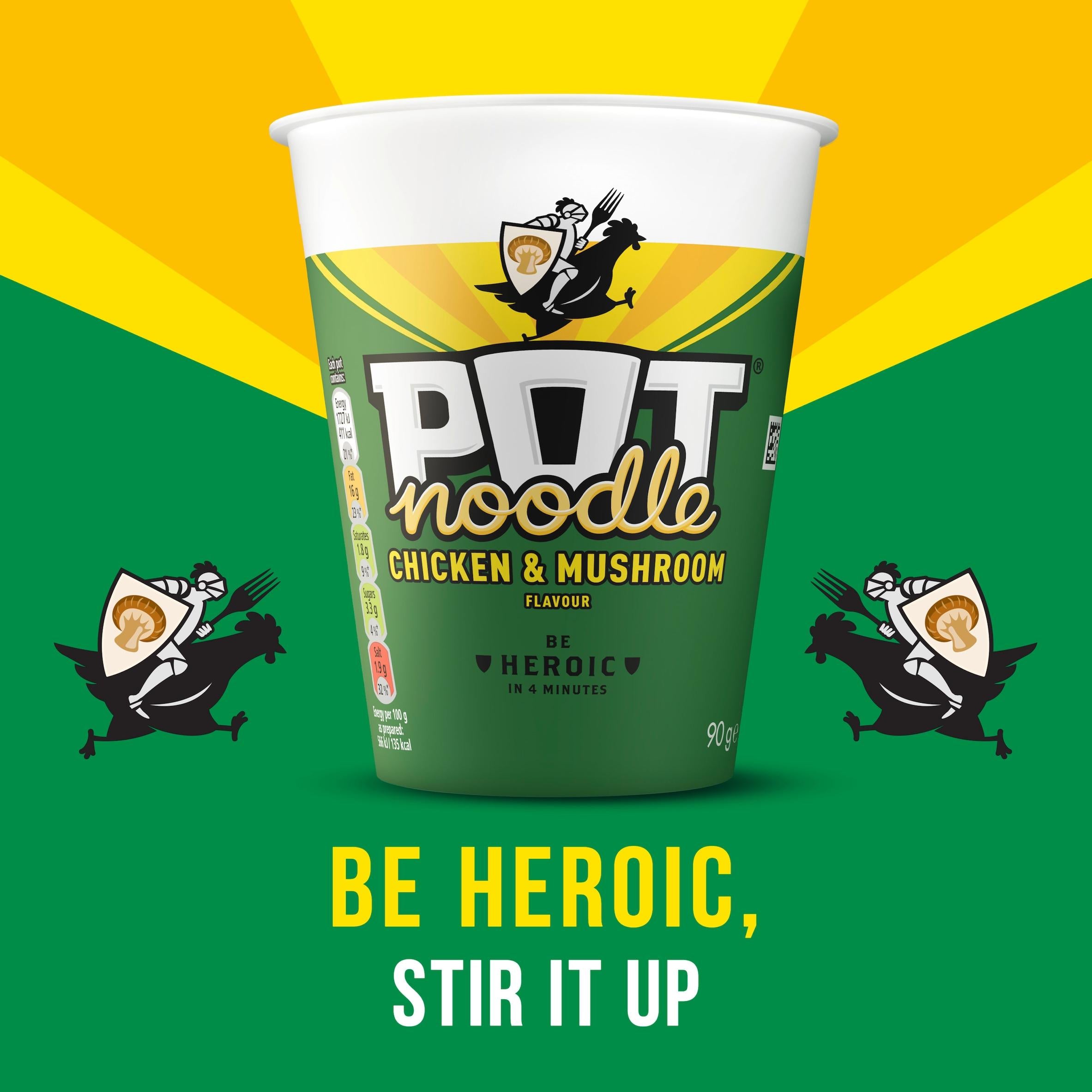 Pot Noodle Chicken & Mushroom instant noodles 90g (British brand)