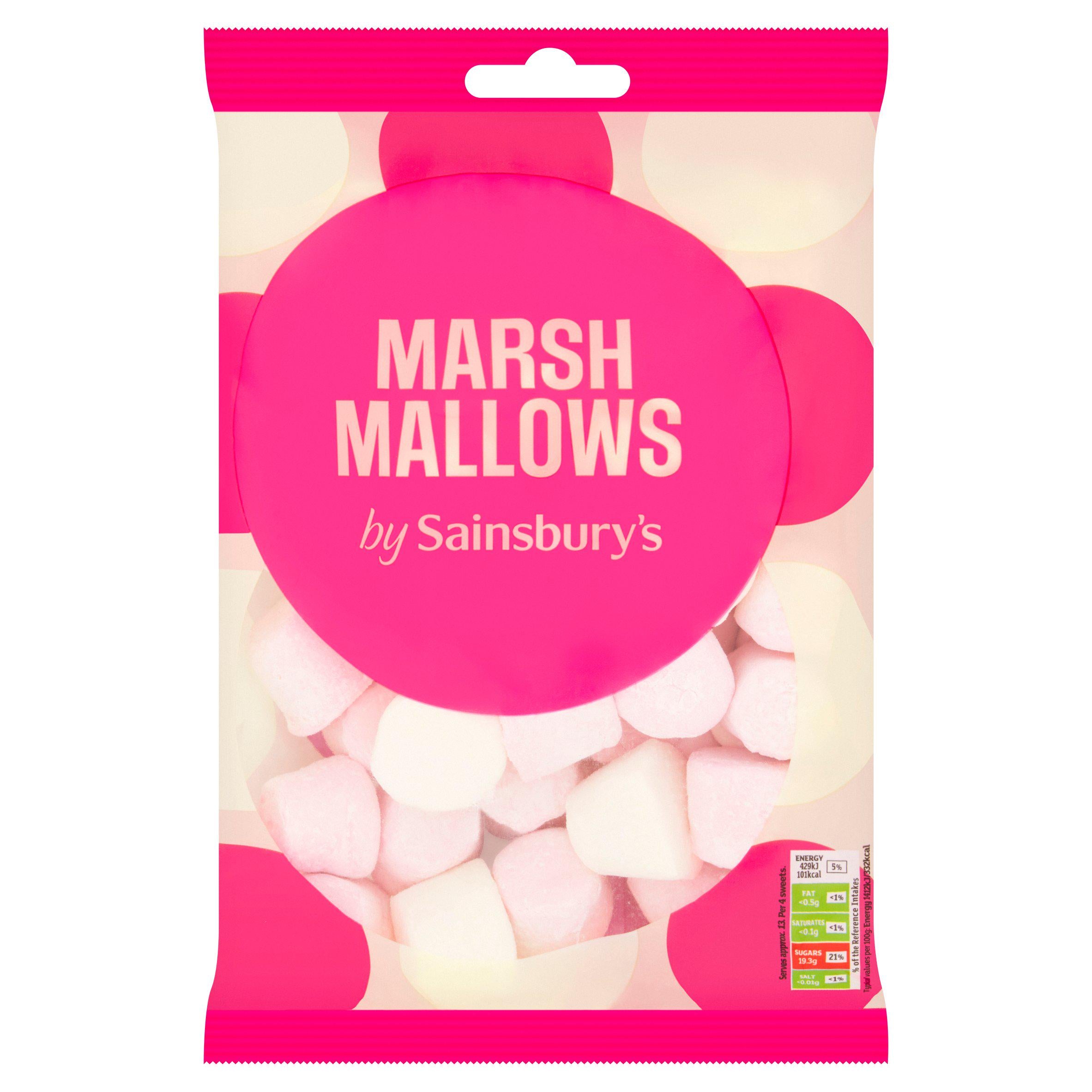 Sainsbury's vanilla raspberry marshmallows 400g (British brand)