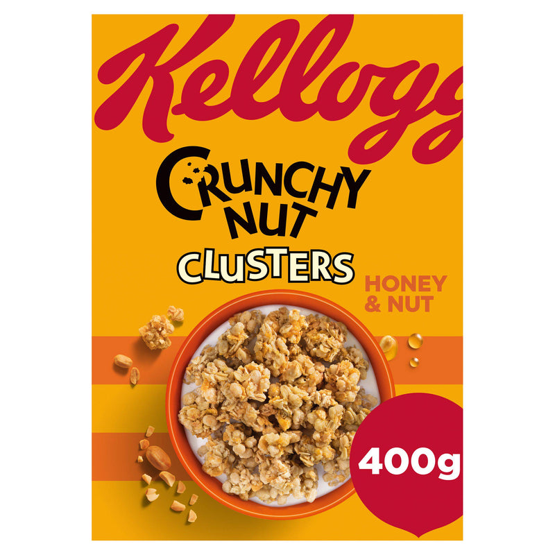 Kellogg's Crunchy Nut Honey & Nut Clusters cereal 400g, imported from the UK