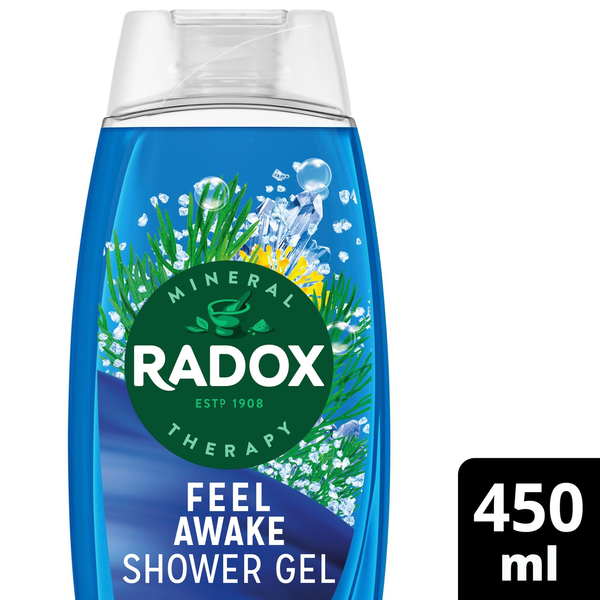 Radox 2-in-1 shower gel and shampoo Feel Awake Sea Minerals 450ml, imported from the UK