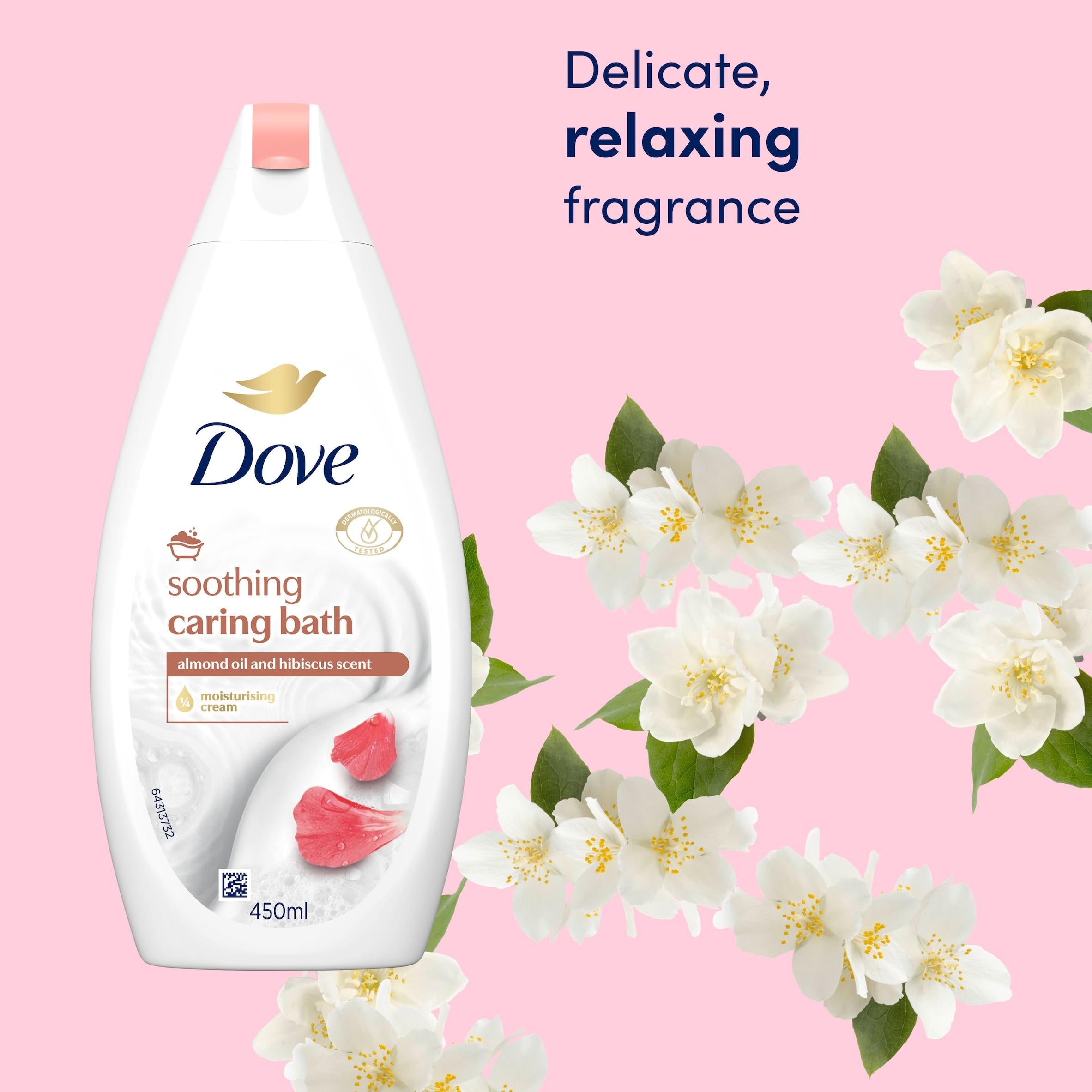 Dove almond and hibiscus bath soak 450ml (British brand)