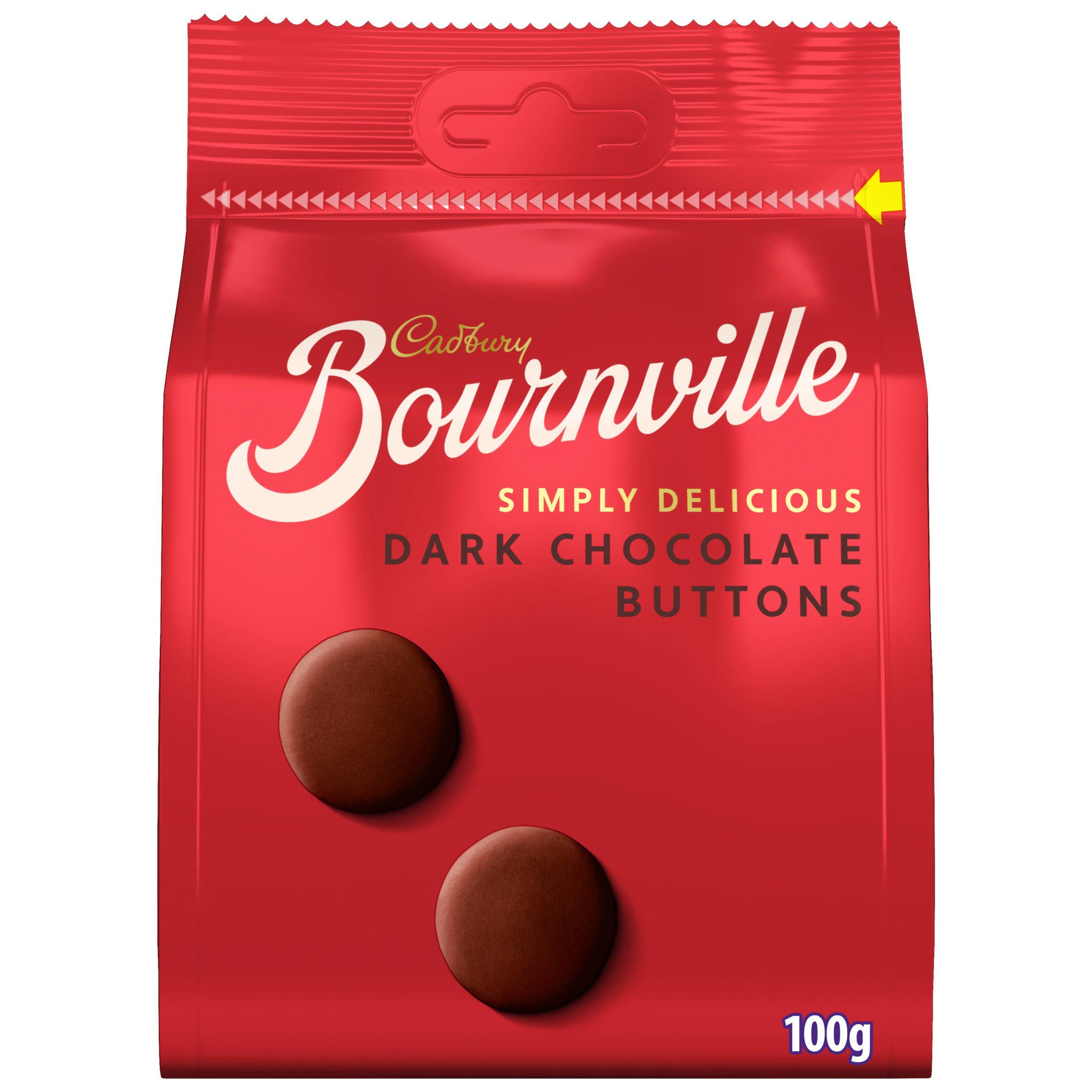 Cadbury Bournville dark chocolate giant buttons 100g, UK version