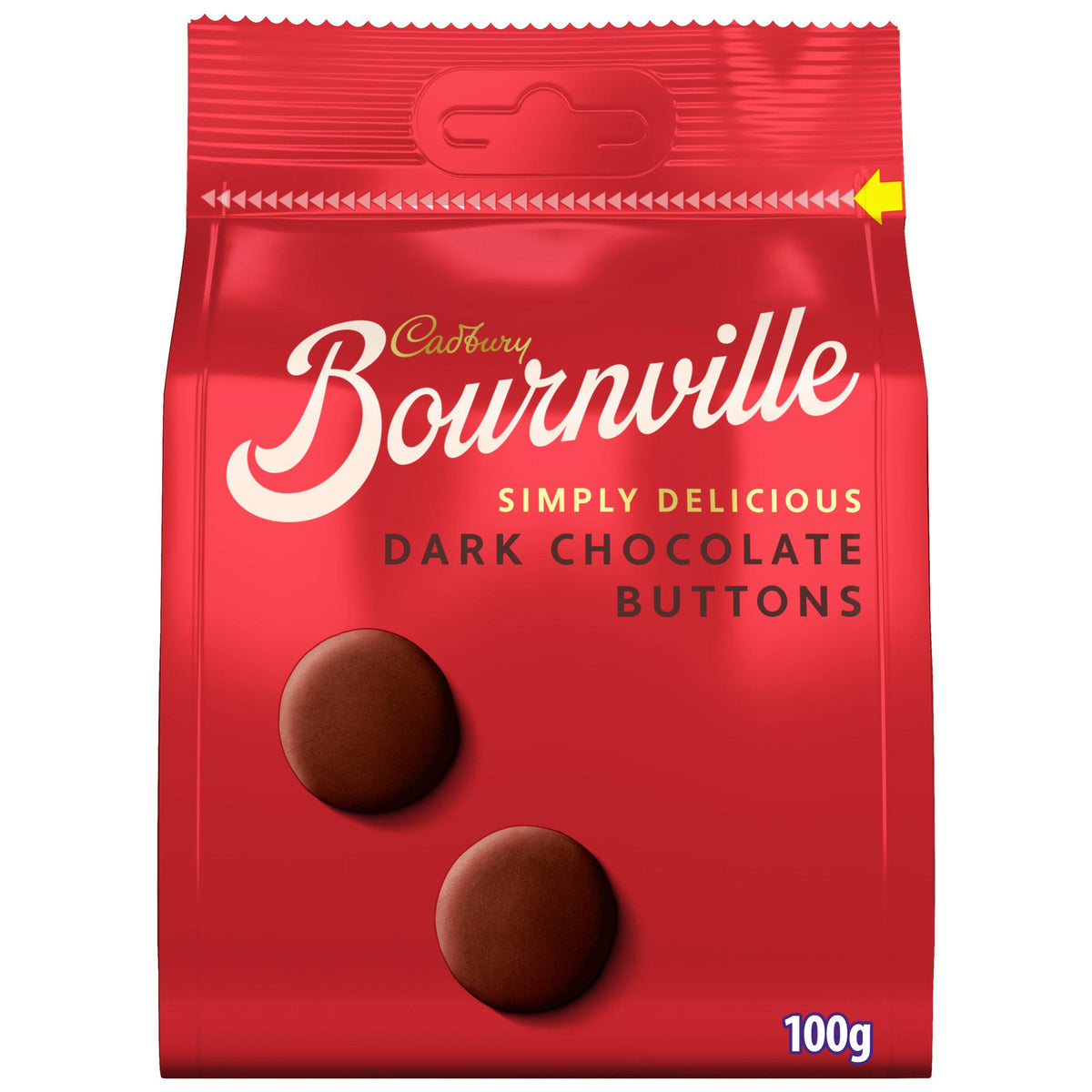 Cadbury Bournville dark chocolate giant buttons 100g, UK version