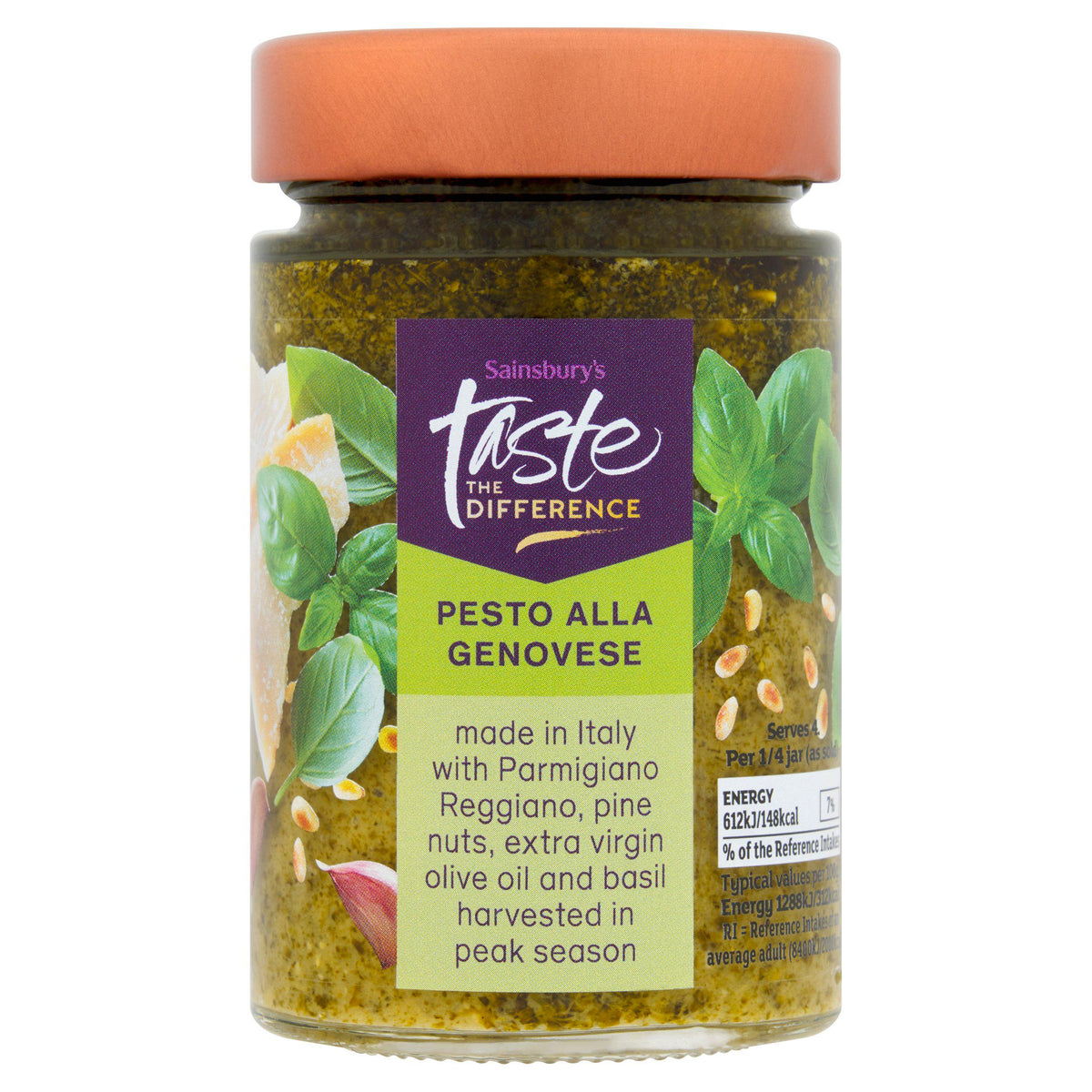 Sainsbury's Taste the Difference pesto 190g, imported from the UK