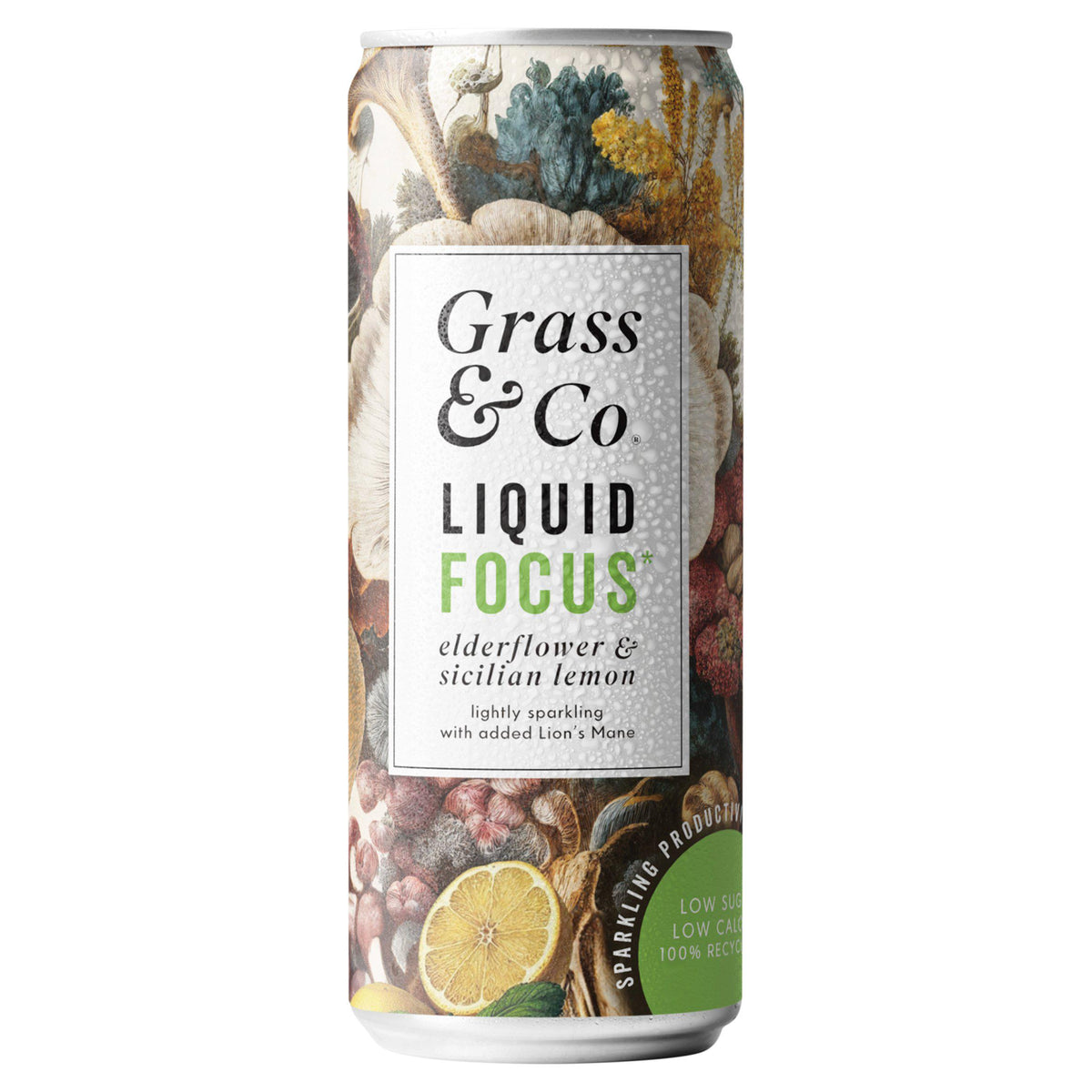 Grass & Co. functional drink elderflower & Sicilian lemon 250ml, UK version