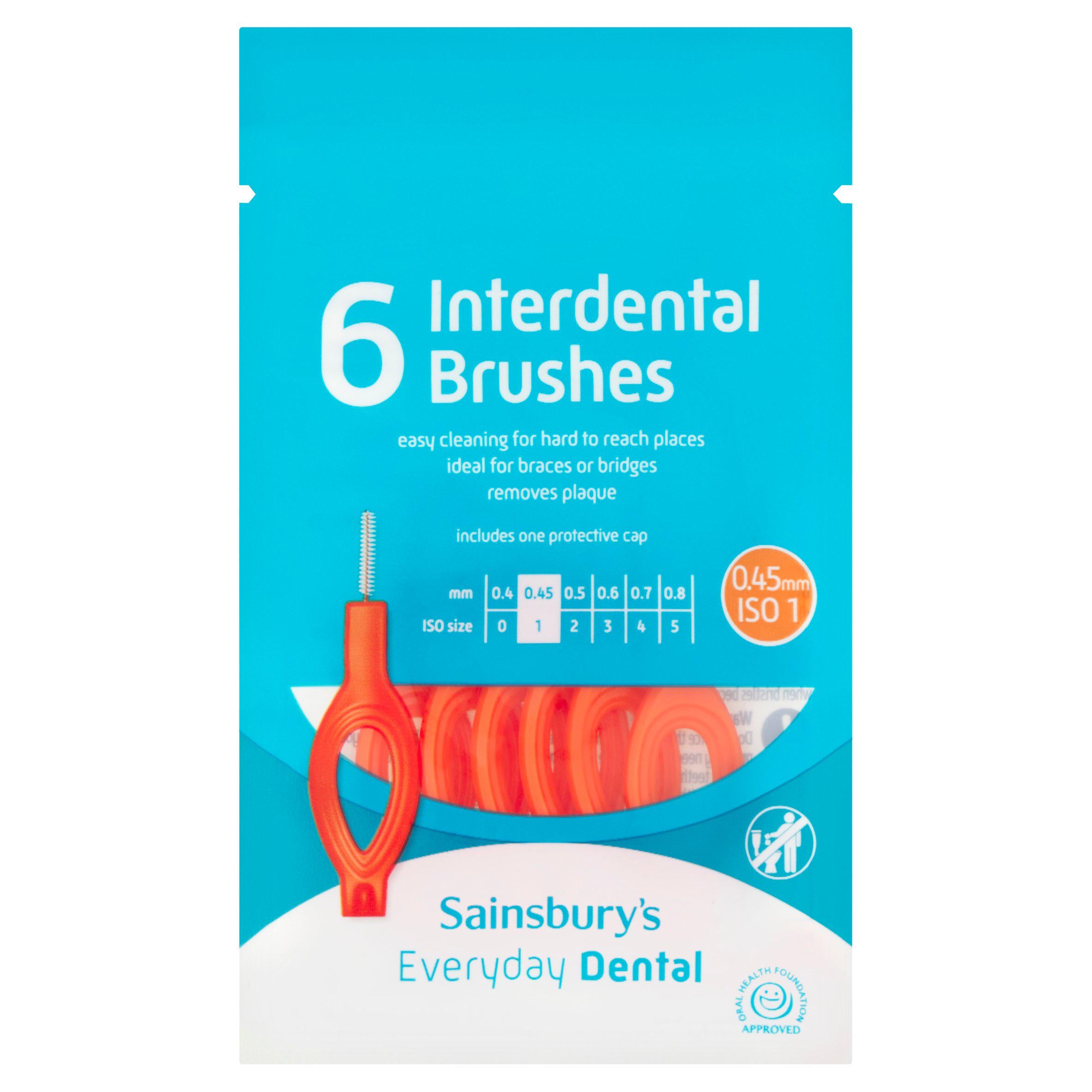 Sainsbury's interdental brushes 0.45mm ISO 1 x6, UK version