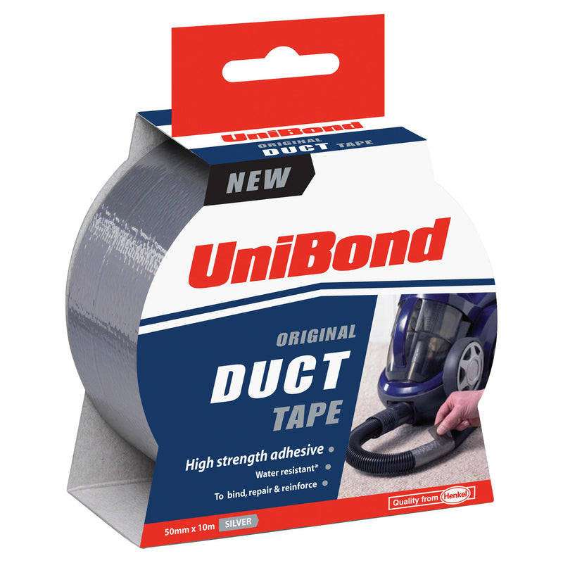 Unibond silver duct tape 50mm x 10m roll, UK version