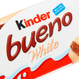 Kinder Bueno white chocolate hazelnut bar 39g, imported from the UK